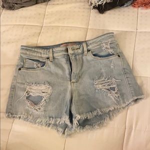 Guess high rise jean shorts